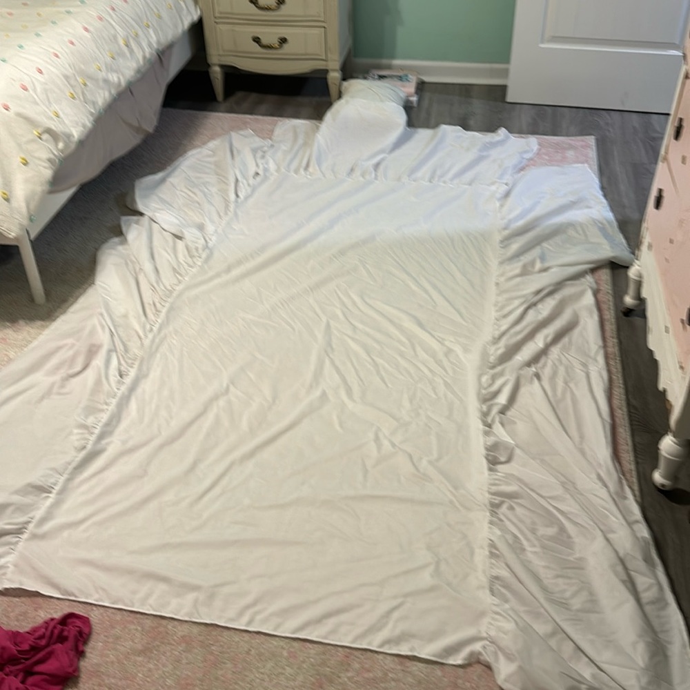 White Twin dust ruffle